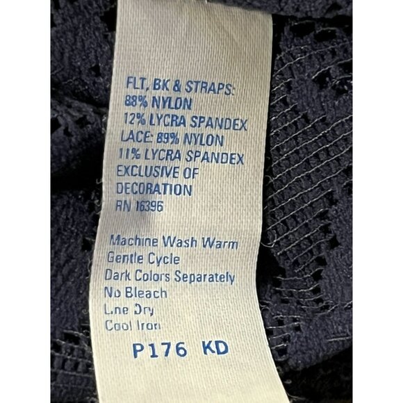 Vintage Warners Lace Slip/Nightgown Womens 36 Used Blue Purple 80s - Picture 10 of 13